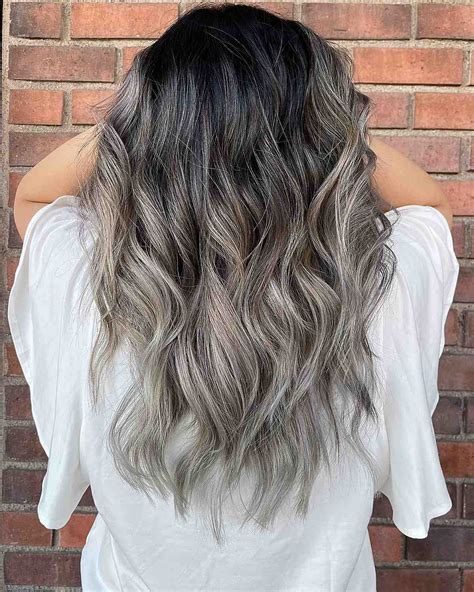 grey ombre hairstyles|dark brown hair grey ombre.